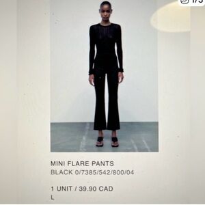 Zara Black Mini Flare Trousers